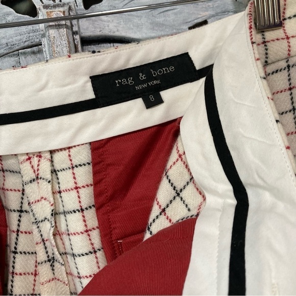 NWOT Rag & Bone Poppy Ivory Check High Waisted Wool Trouser Pants - Picture 14 of 15